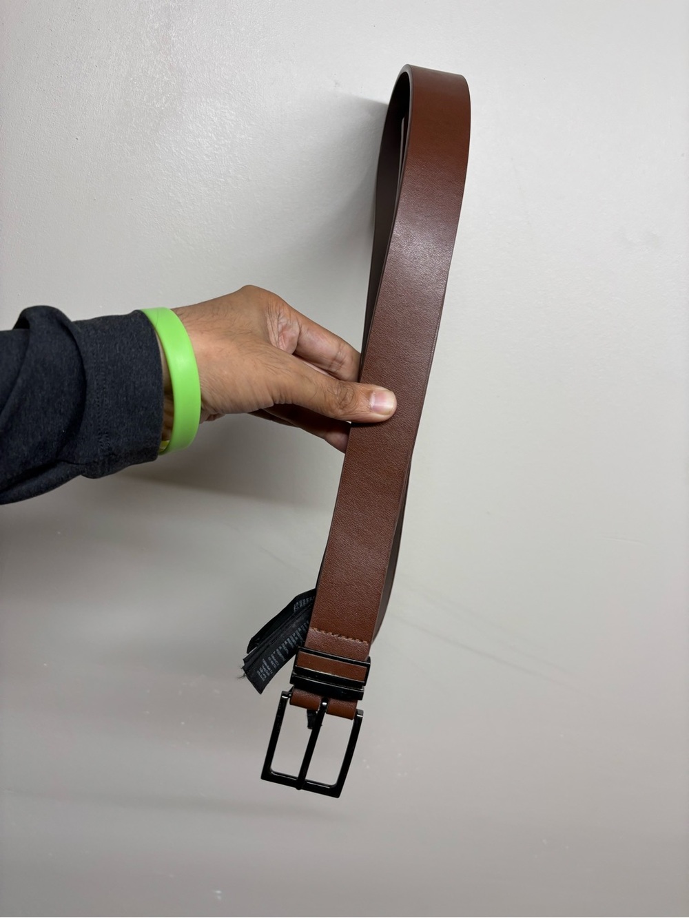 Aldo Brown Leather Belt with Black Buckle
